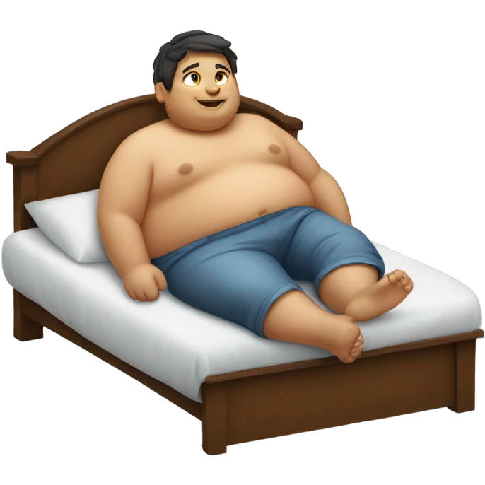 Fat boy on bed emoji