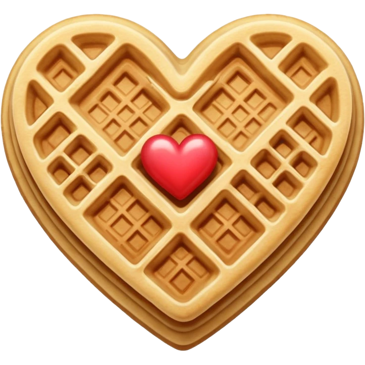 Beige heart waffle emoji emoji