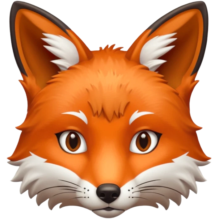 red fox face detailed same style as bobcat emoji