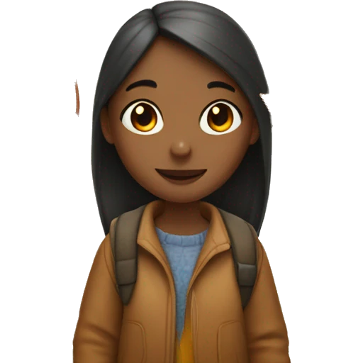 girl with autumn leaf in hand emoji