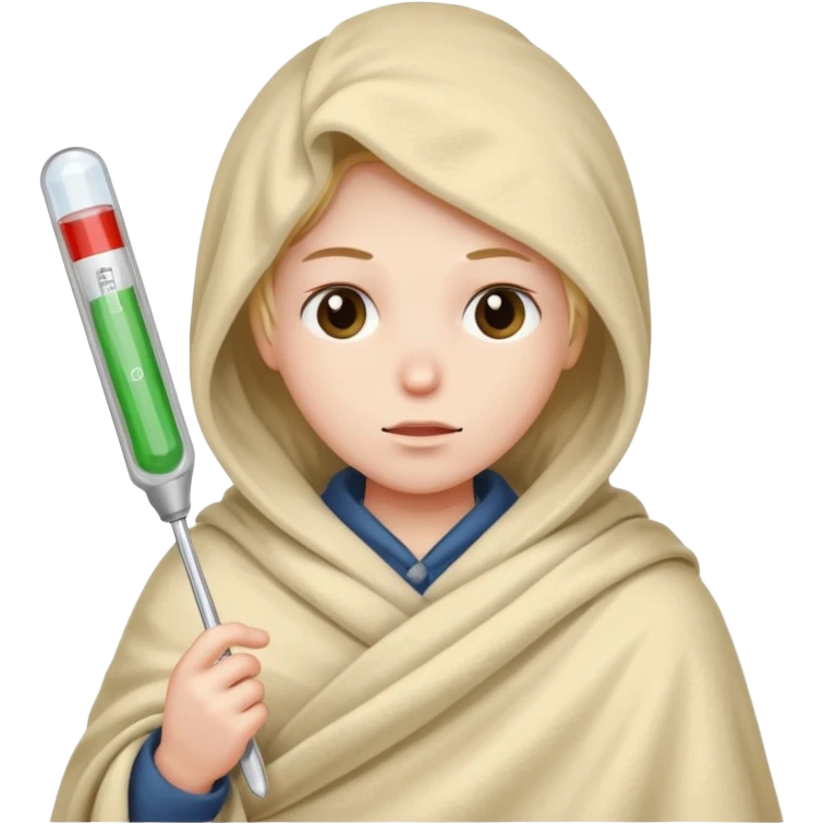sick person with a termometer emoji