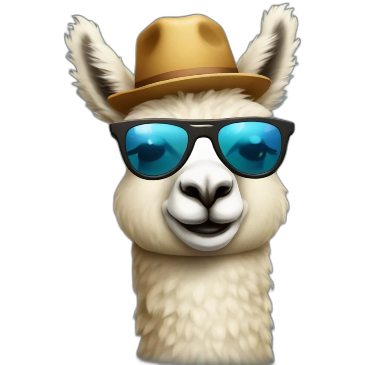 alpaca waitress with sunglasses emoji