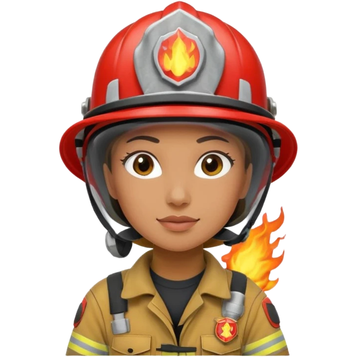 female firefighter on fire emoji
