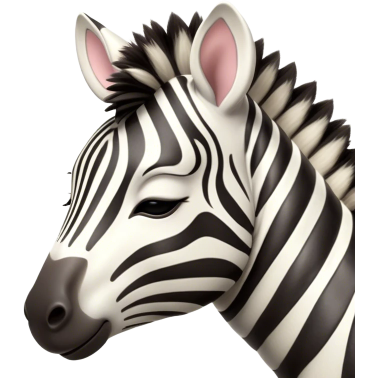Meme-Worthy Cute Sleeping Zebra Portrait Emoji, Head resting peacefully with a contented smile, showcasing a lean, graceful build and a luxuriously soft striped Fur, eyes shut in a serene, restful nap, Simplified yet hilariously adorable features, highly detailed, glowing with a soft, drowsy light, high shine, relaxed and utterly lovable, stylized with an air of playful laziness, bright and heartwarming, soft glowing outline, capturing the essence of a comically sleepy zebra, so meme-worthy it feels like it could instantly become the next viral sensation of adorable slumber! emoji