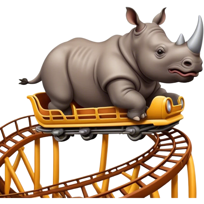 Rhino on a rollercoaster  emoji