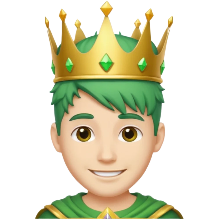 green haired guy with crown emoji