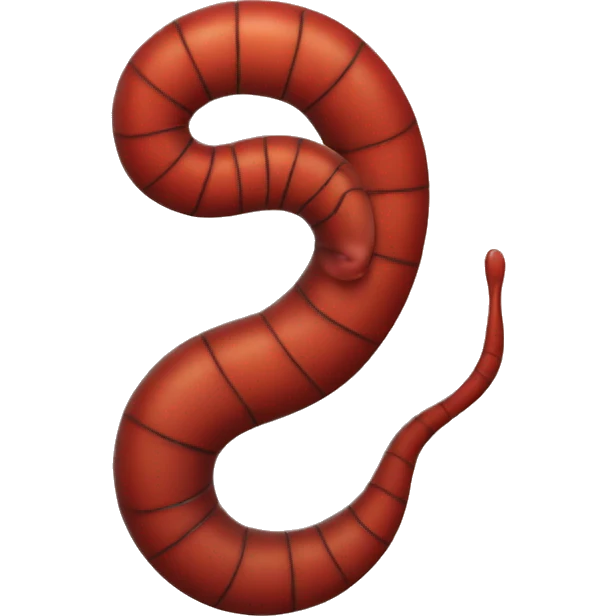 Worm colour half yellow half red emoji