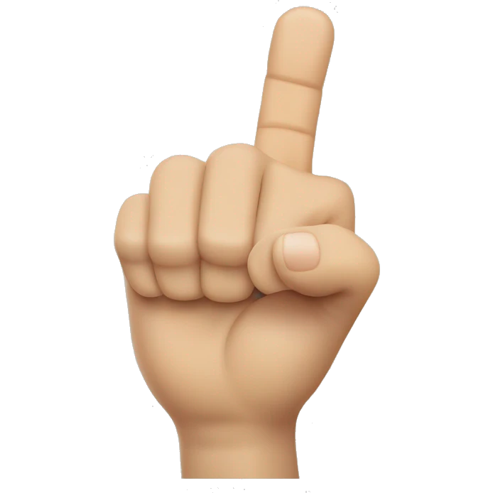 hand with pointer finger middle finger and thumb out emoji