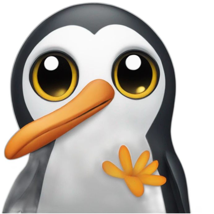 Penguin palmface emoji