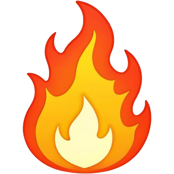 Fire outline neon emoji