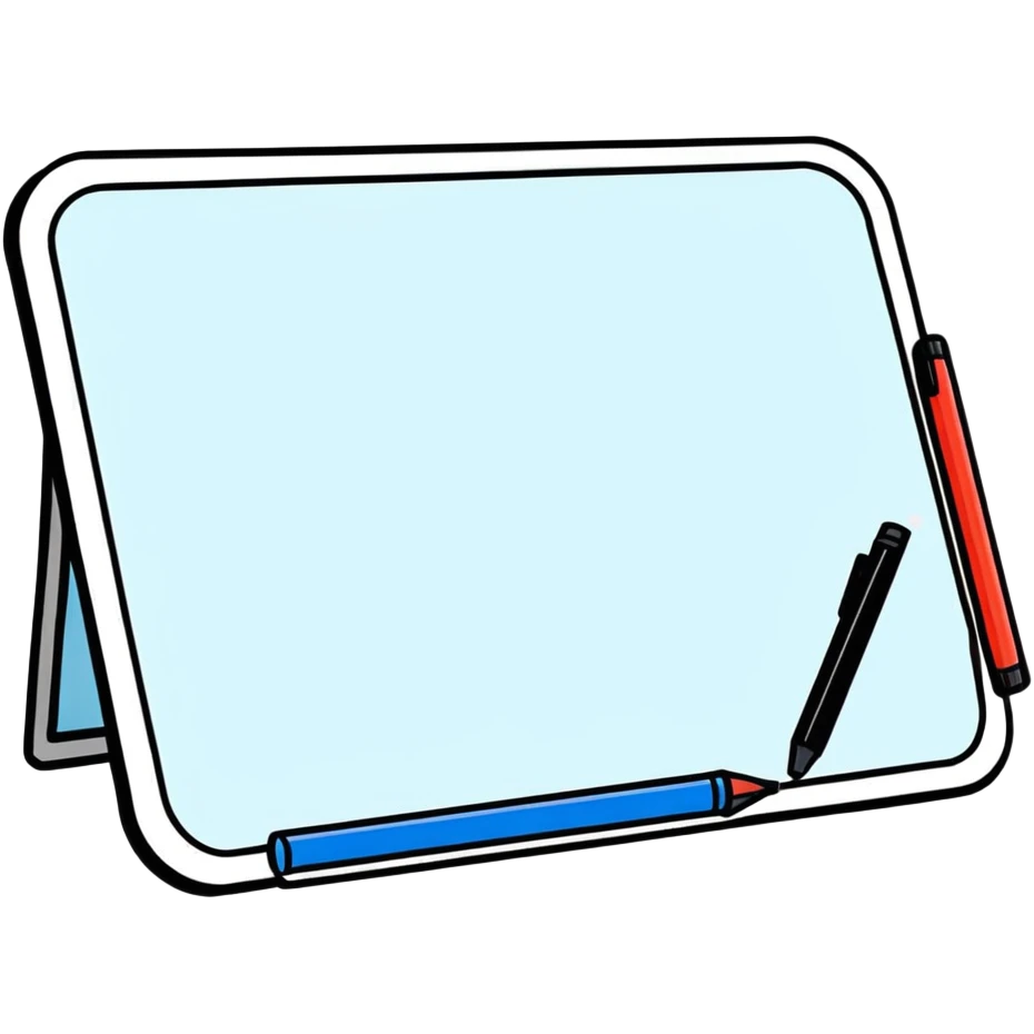 Dry erase board, marker emoji