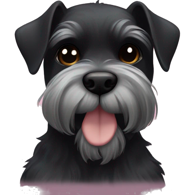 Black schnauzer in love in blanket emoji