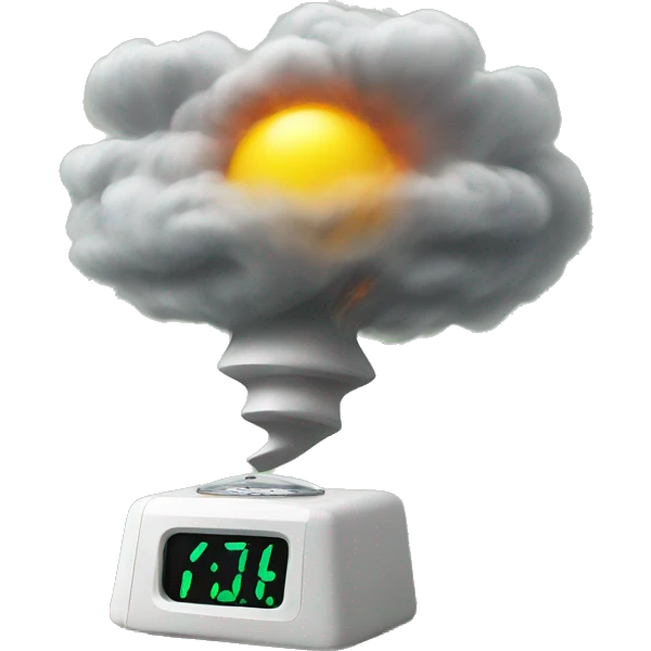 Tornado alarm clock emoji
