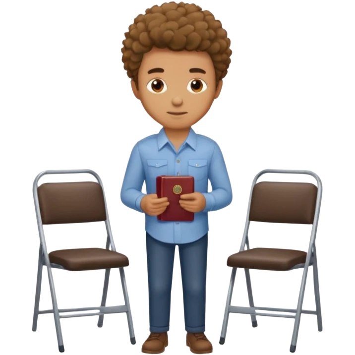 man with coily chairs passport emoji