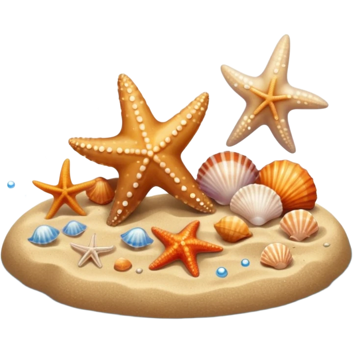 beach shore water sand seashells starfish emoji