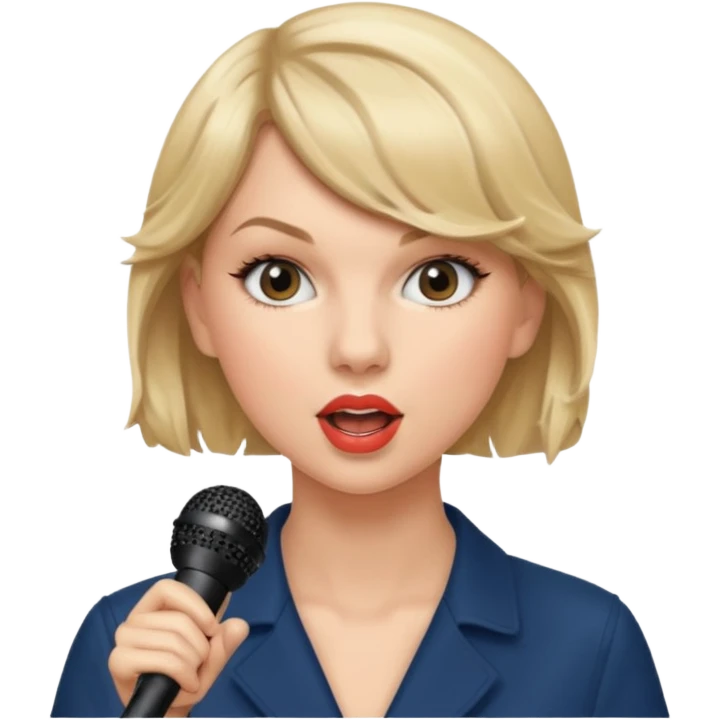 taylor swift is singing with mirco emoji