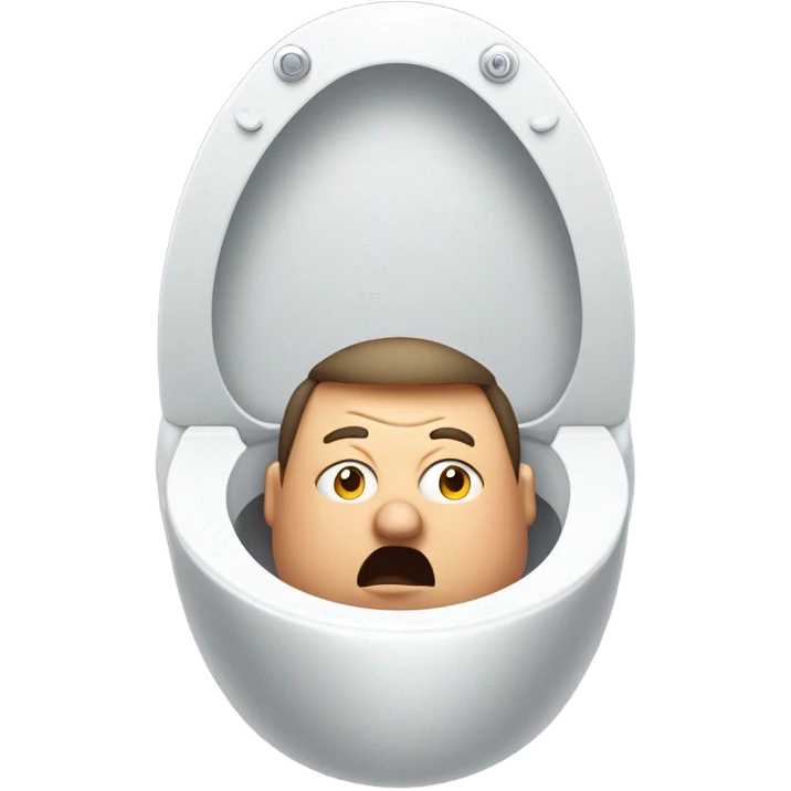 fat man sticking his head out of a toilet emoji