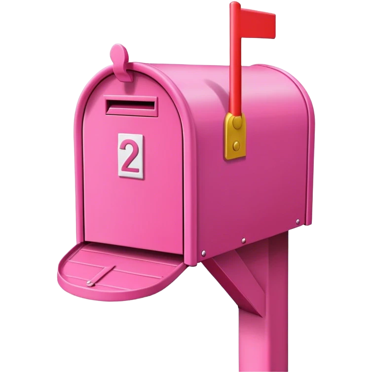 pink mailbox without pillar only mailbox emoji