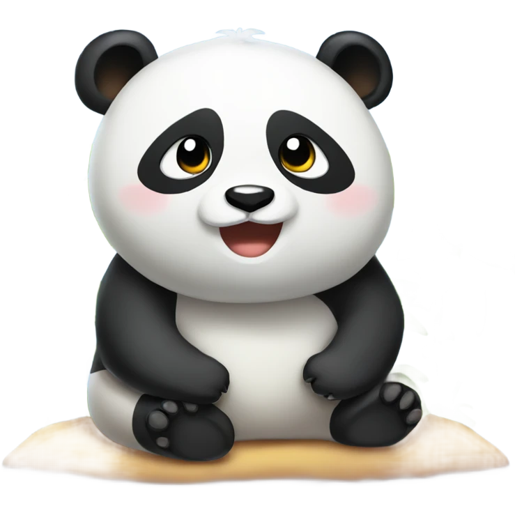 Panda basking sun emoji