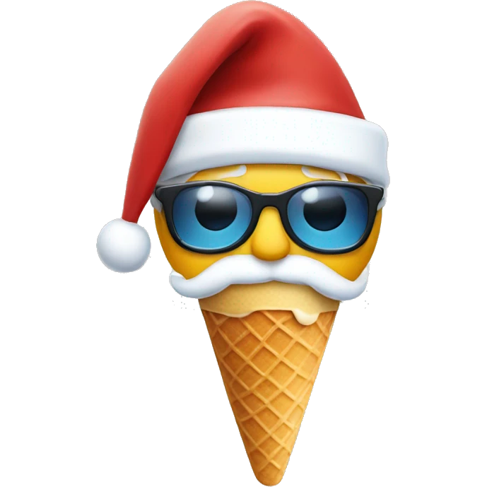 Santa eating a ice cream emoji