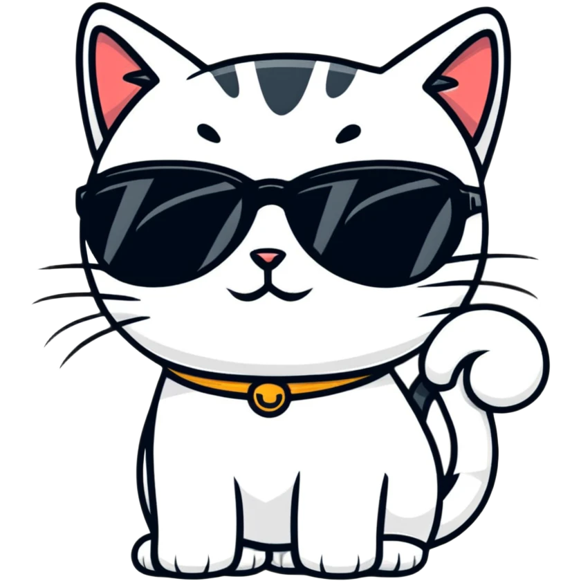 Cat with sunglasses emoji