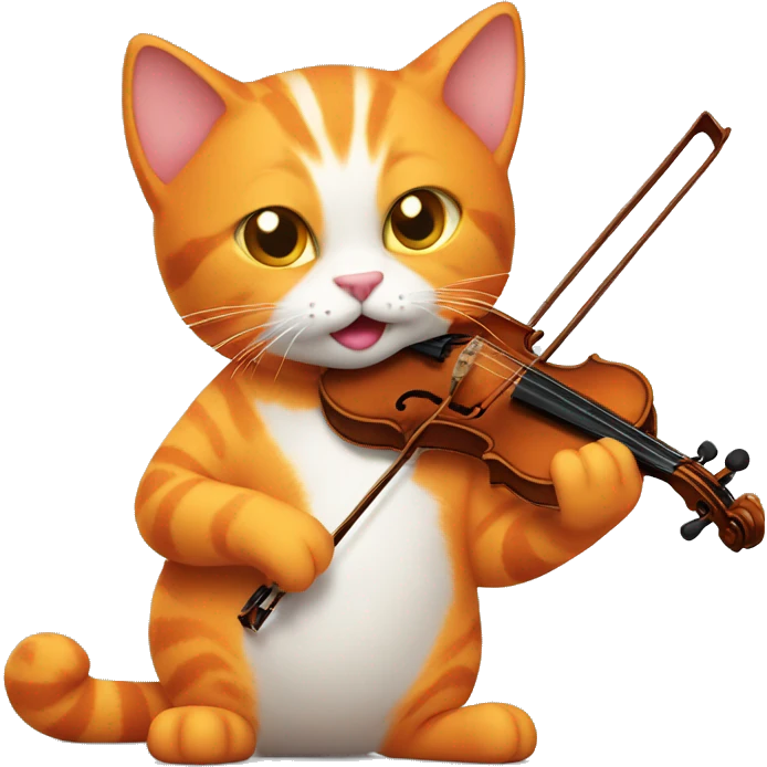 Orange cat playing a violin  emoji