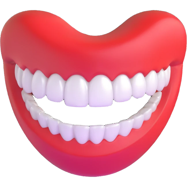 perfect smile with shiny white teeth emoji