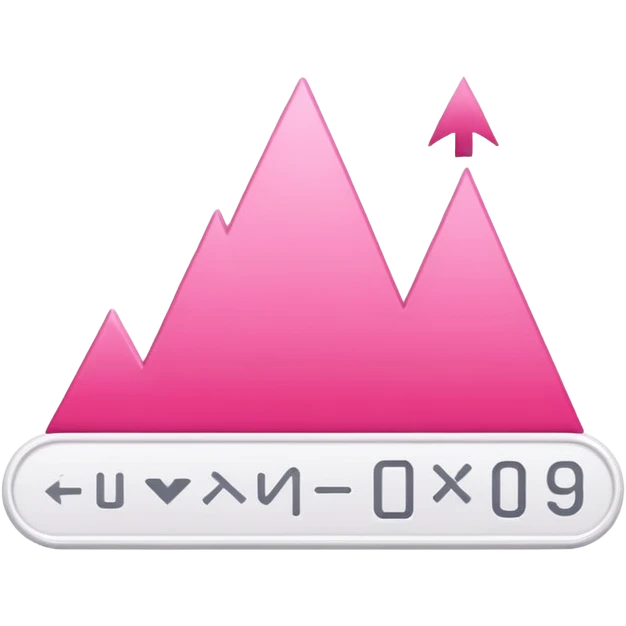 pink chart with upward trend iOS style emoji
