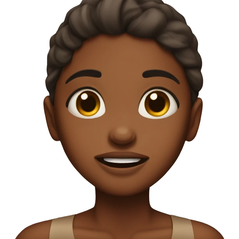 Brown skin girl crying but happy emoji