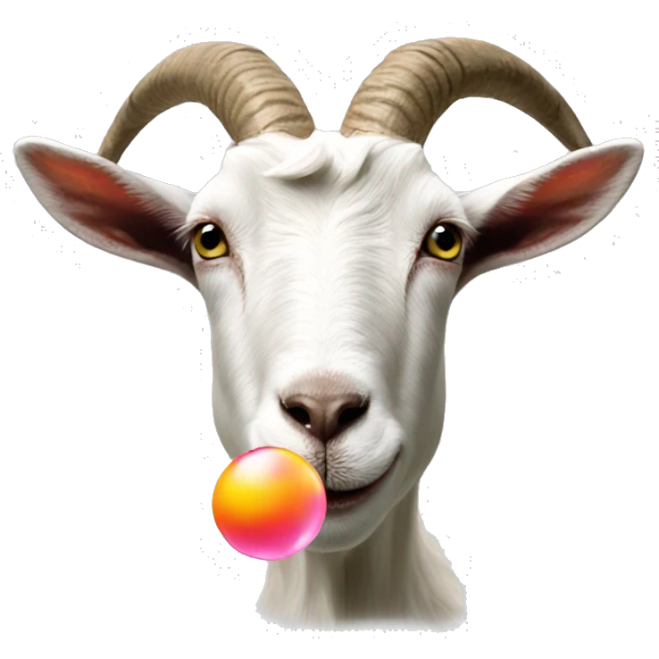 goat in profile blowing bubblegum emoji