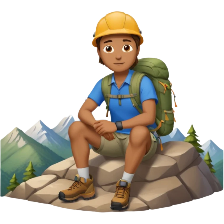 A man sitting on a mountain emoji