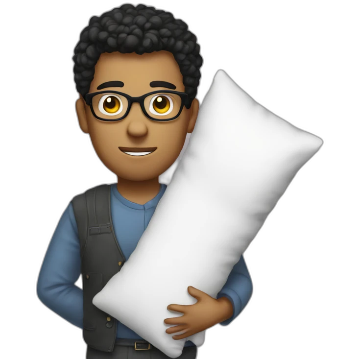 nerd with body pillow emoji