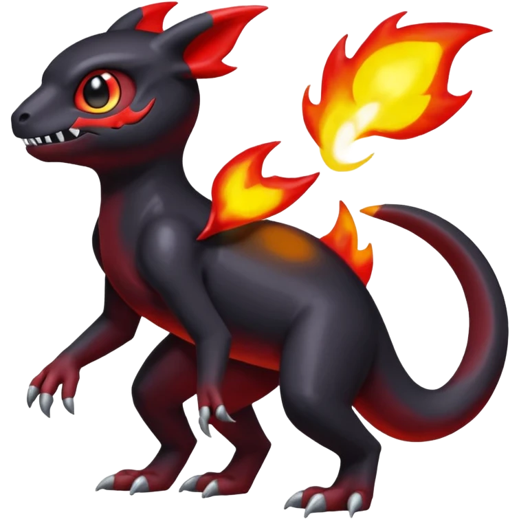 Shiny Duskull-Umbreon-Charmeleon-Fakémon-hybrid-creature (full body)  emoji