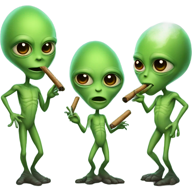 3 Aliens smoking a cigar  emoji