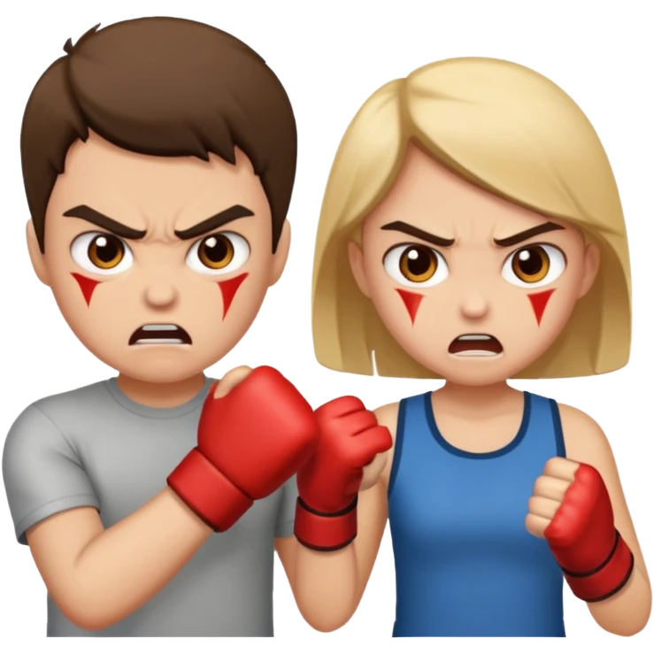 Fight girl and boy  emoji