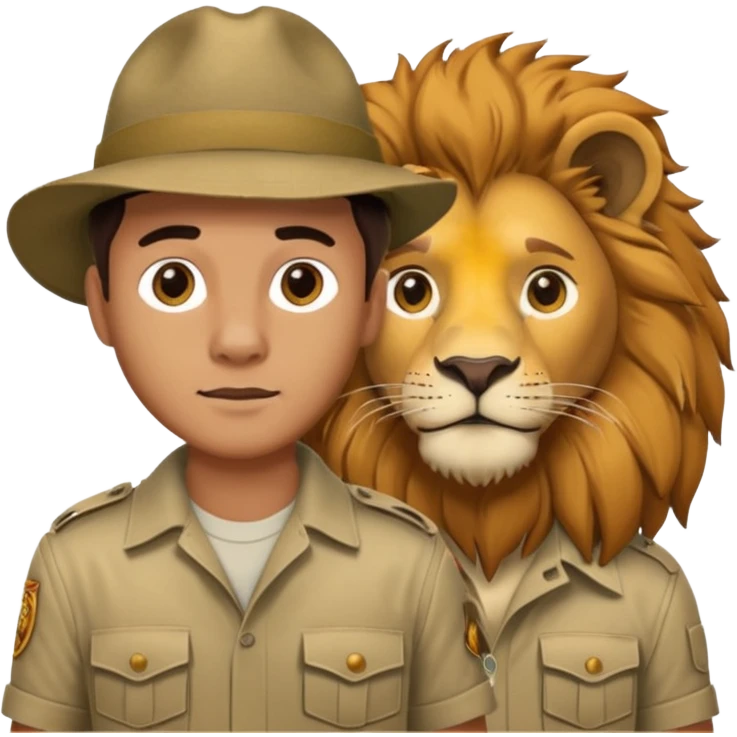 A man wanting to buy a lion. emoji