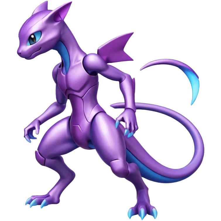 Shiny Anthropomorphic  Genesect-Mewtwo-Fakémon-hybrid-creature (full body)  emoji