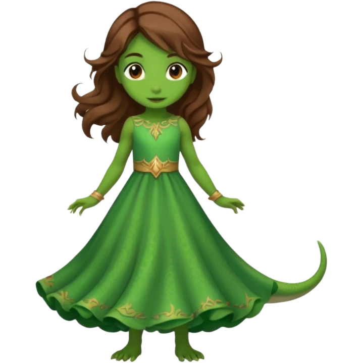 Lizard girl in dress emoji