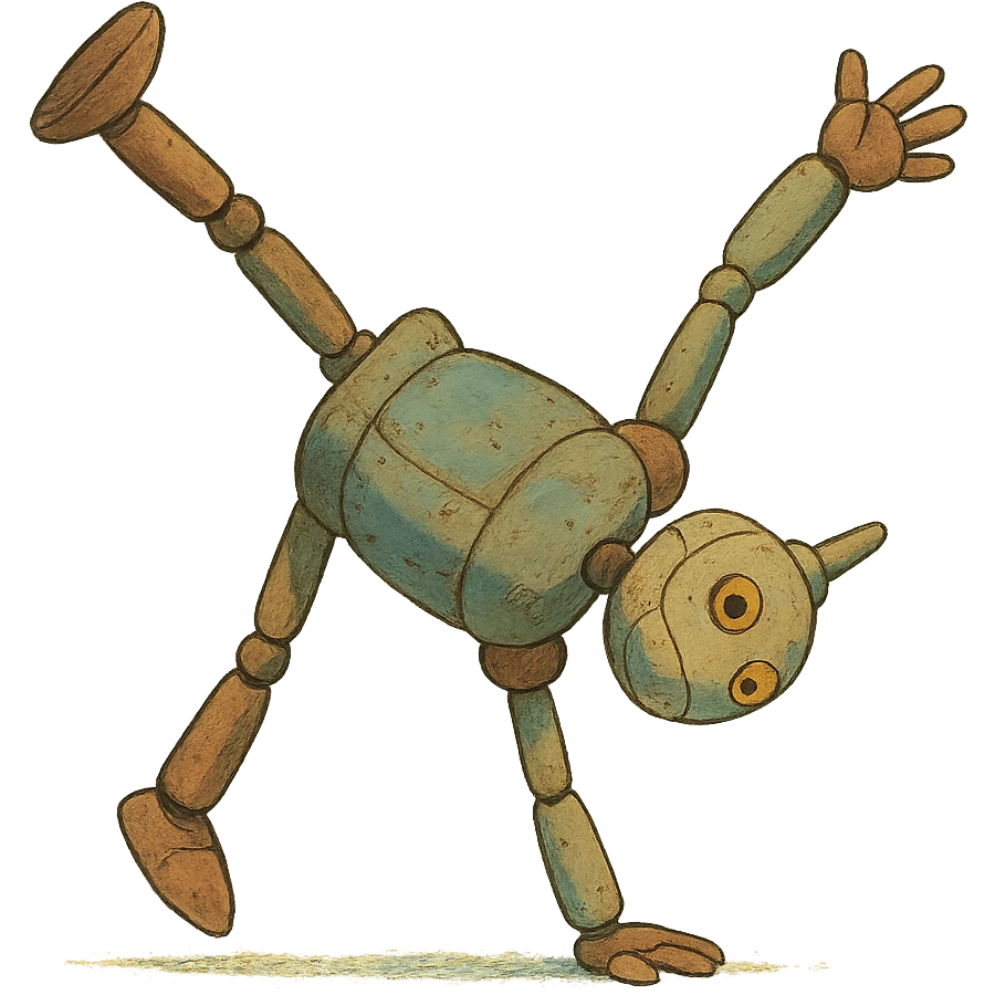 robot doing a cartwheel emoji