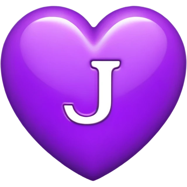 The Letter “j” inside a Purple Heart emoji