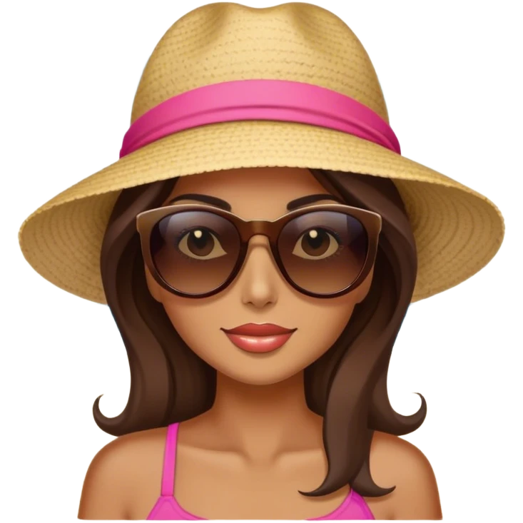 super super tan and dark lady at beach with brown hair   emoji