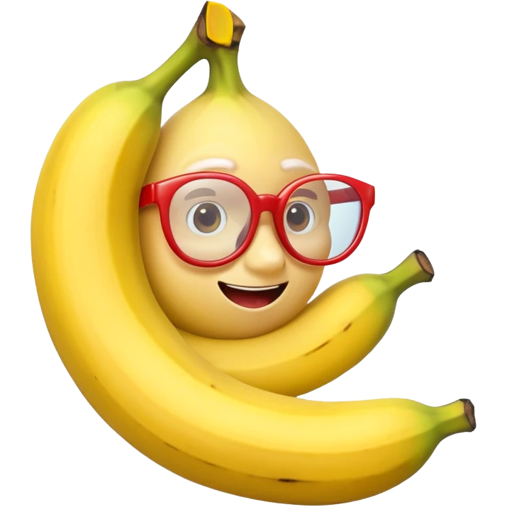 single banana with red glasses emoji