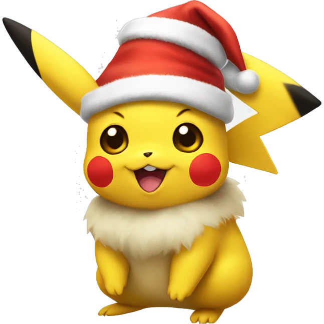pikachu wearing a santa hat emoji