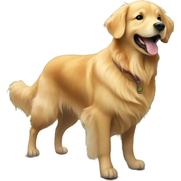 Golden retriever hiking in the mountains  emoji