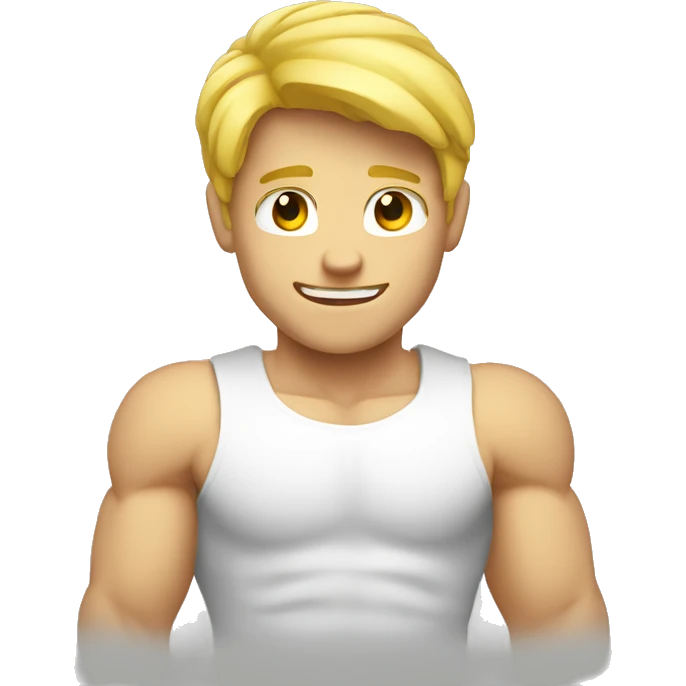 blond guy with arms showing how strong he is emoji