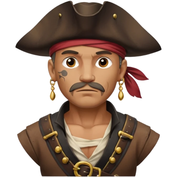 Belted pirate man with earring
 emoji