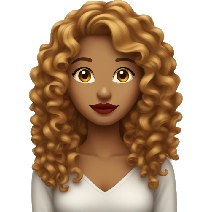 pretty-long-curly-caramel-woman-red-lips- emoji