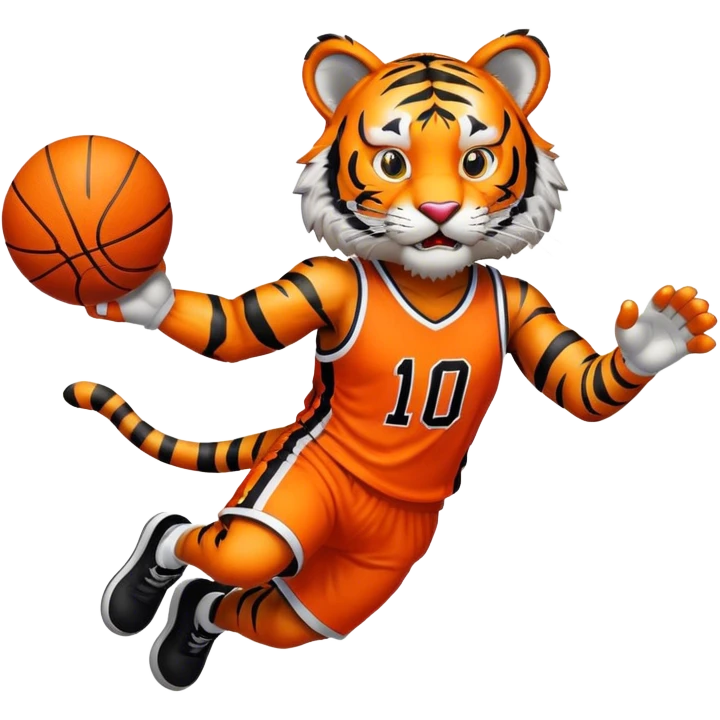 Tiger mascot playing basketball  emoji