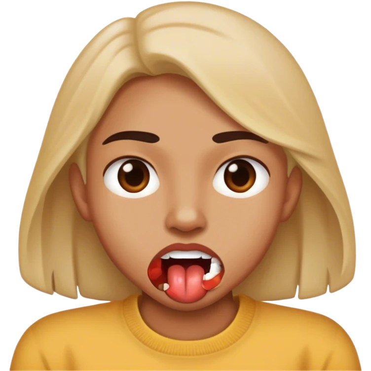 Lip bite  emoji