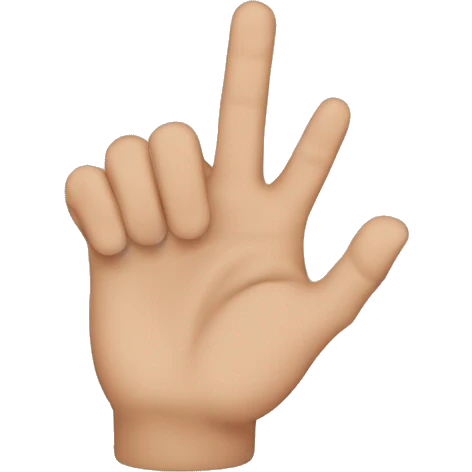 middle and ring finger pointing up emoji